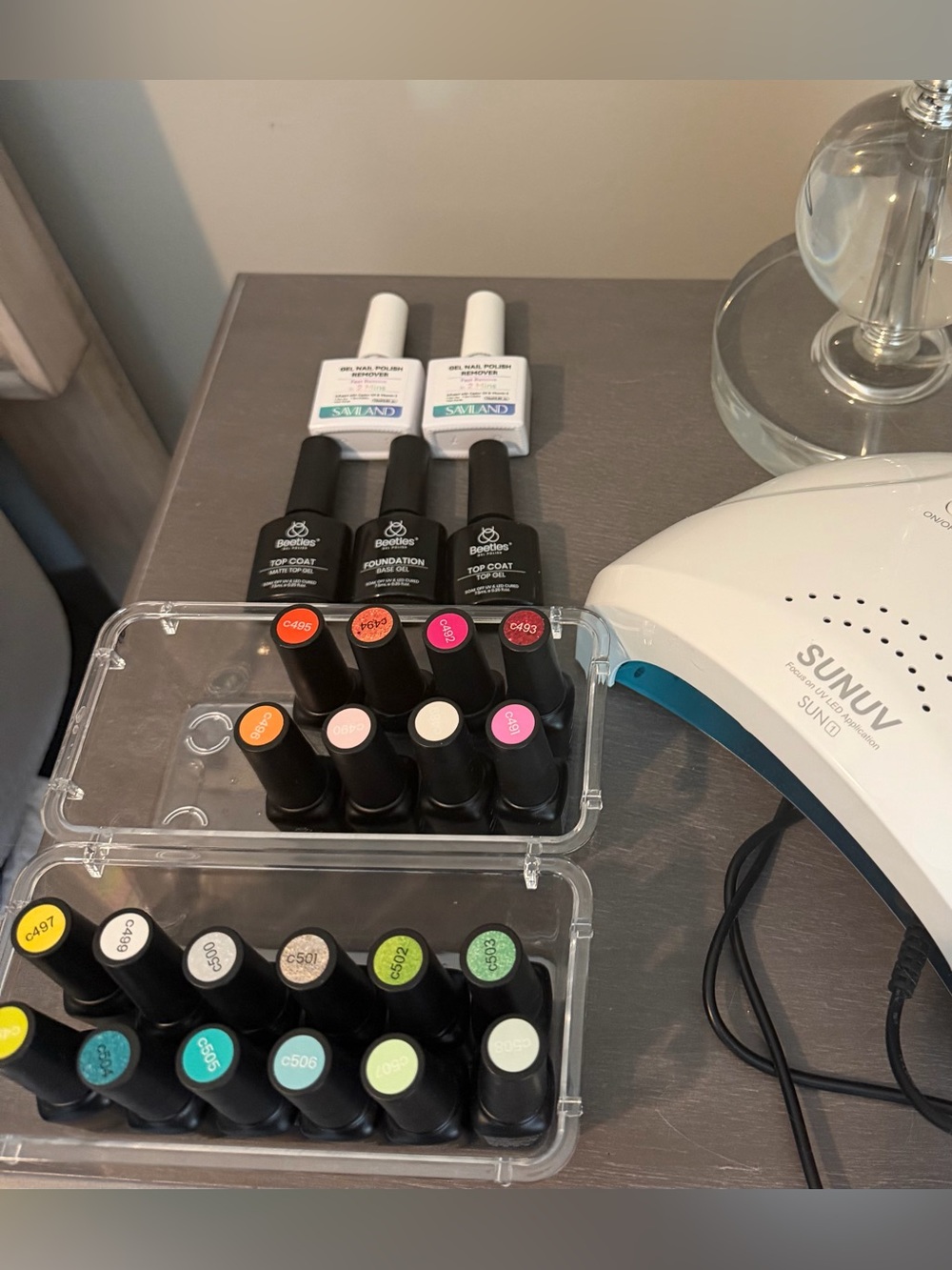 LED Nail Lamp with 20 Assorted Gel Polishes and Remover
